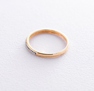 Тонкое кольцо в серебре (позолота,, чернение) 112301 №3