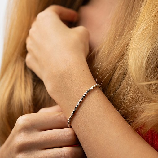 Браслет "Кубики" (белое золото) mini б05463 9