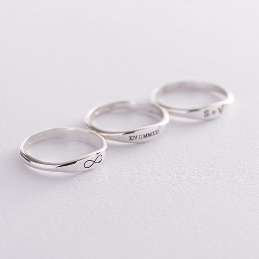 Серебряное кольцо для гравировки 112591 6