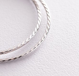 Сережки - кільця в білому золоті (4.6 см) с07142 №3