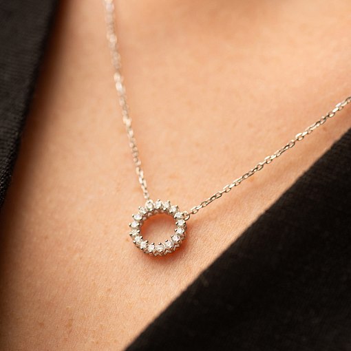 Колье с бриллиантами (белое золото) 742671121 4