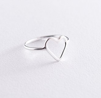 Кольцо "Сердечко" в серебре 112306 №2