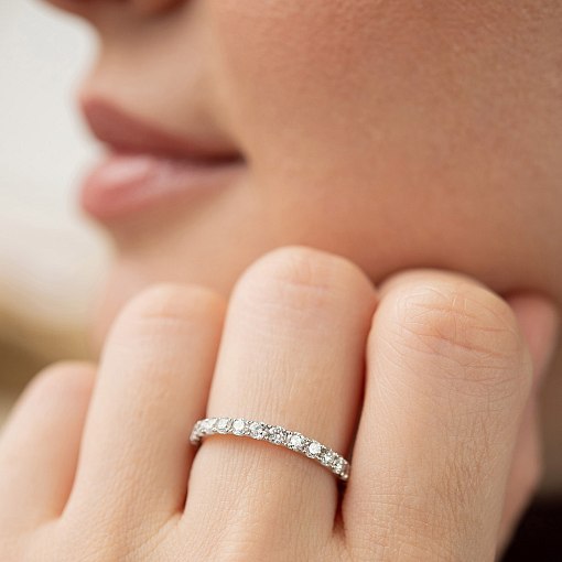 Золотое кольцо с дорожкой бриллиантов кб0612mi 4