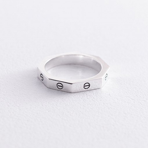 Серебряное кольцо "Love" 112603