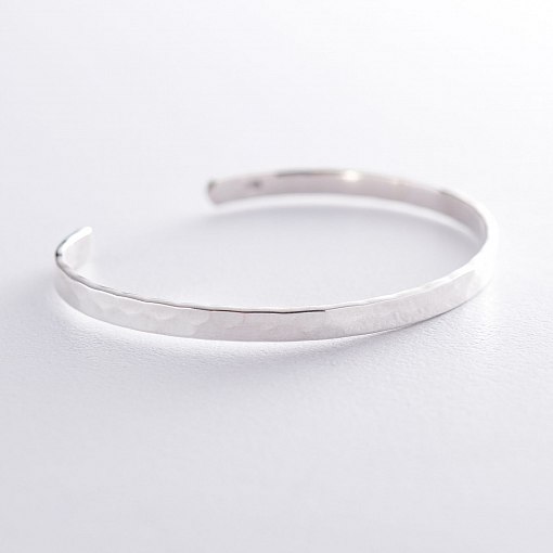 Жорсткий срібний браслет (текстурний) 141476