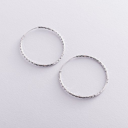 Сережки - кільця в сріблі (3.9 см) 122955 4