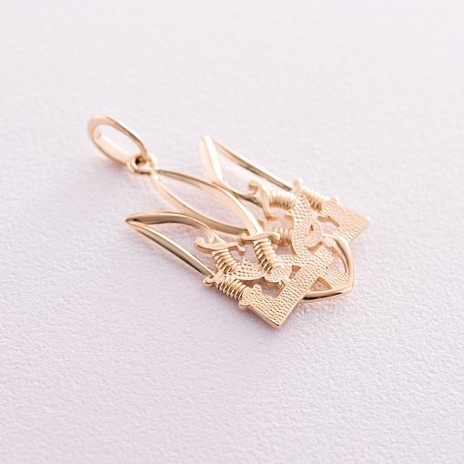 Кулон "Герб Украины - Тризуб" в желтом золоте п03746 3