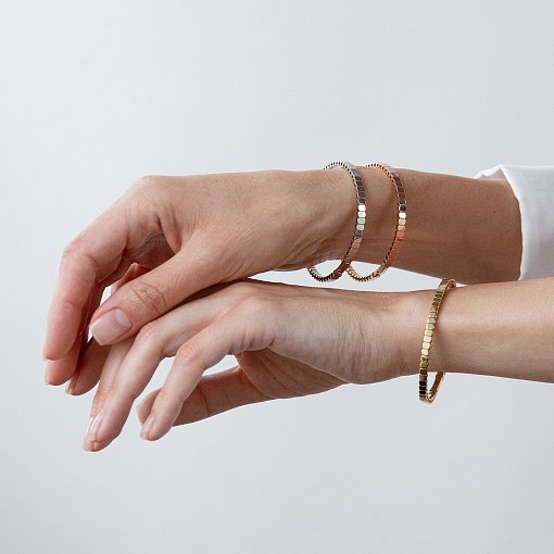 Жесткий браслет "Kylie" в красном золоте б05825 6