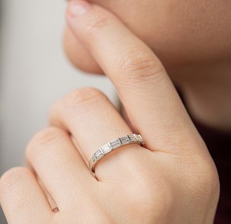 Золота каблучка з діамантами кб0590ri №4