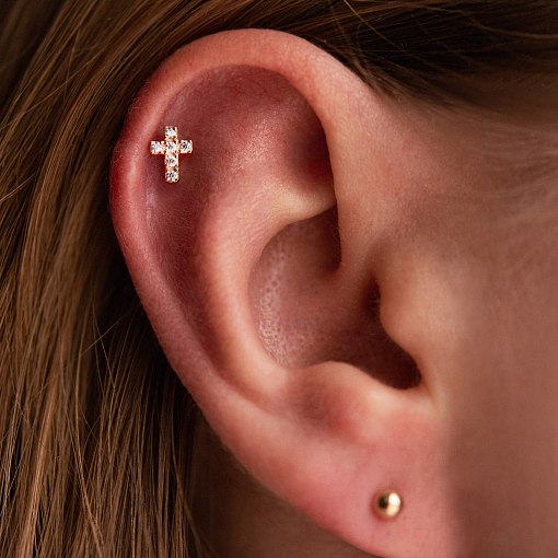 Одиночна золота сережка для хелікса 