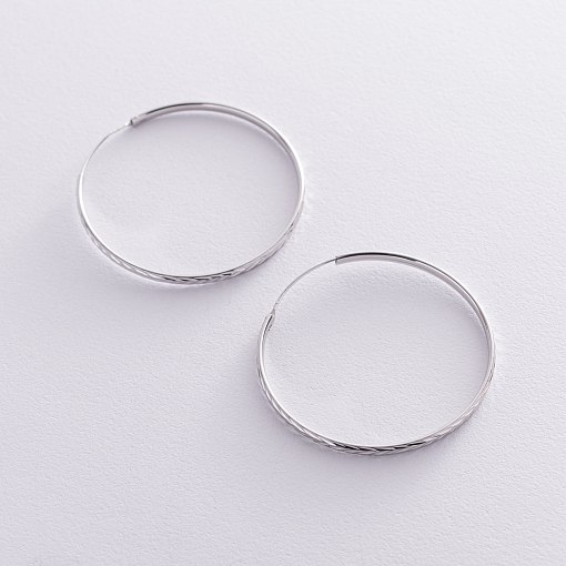 Сережки - кільця в сріблі (4.9 см) 122951 4