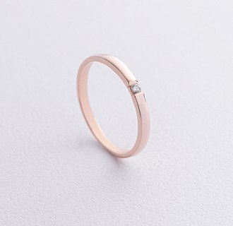 Кольцо с бриллиантом в красном золоте кб0555м