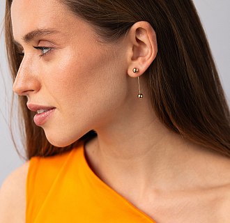 Серьги "Ophelia" с шариками (желтое золото) с09416 №3