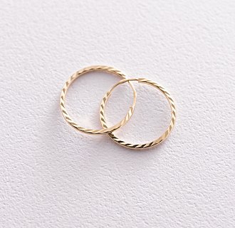 Серьги - кольца в желтом золоте (1.7 см) с07138