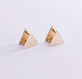 Серьги "Треугольники" (желтое золото) с07001 №2