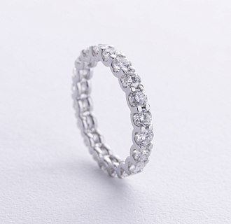 Кольцо с дорожкой бриллиантов (белое золото) 222001121