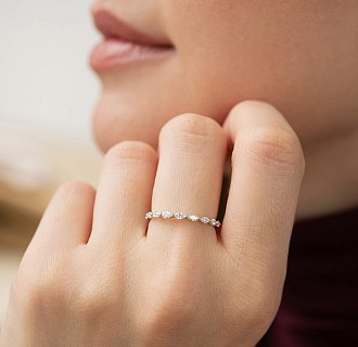 Золота каблучка з діамантами кб0596ri №4