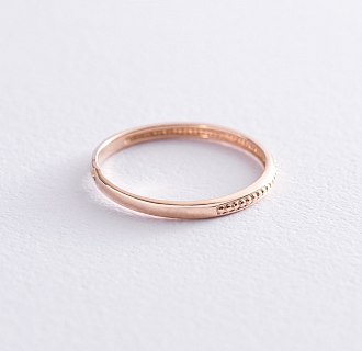 Тонкое кольцо из красного золота к06598 №3