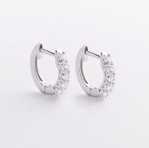 Золоті сережки - кільця з діамантами сб0548mi