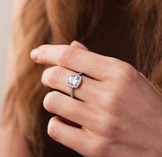 Серебряное кольцо с белыми фианитами 112641 №5