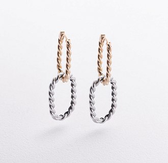 Серьги "Ester" в желтом и белом золоте с09632