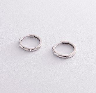 Серебряные серьги - кольца (фианиты) OR110510 №3