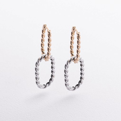 Серьги "Ester" в желтом и белом золоте с09632