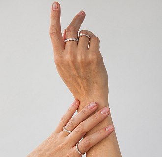 Золота каблучка з діамантами кб0640lg №6