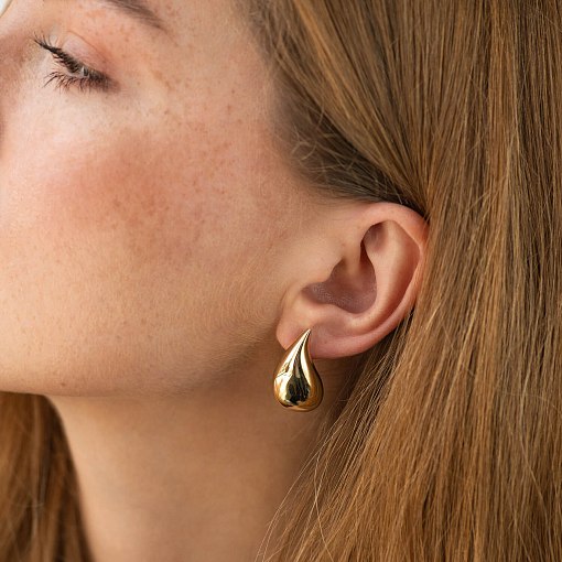 Серьги "Megan" в желтом золоте (Middle) с09086 6