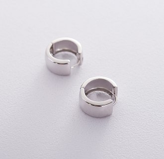 Золотые серьги-кольца без камней с02964 №3