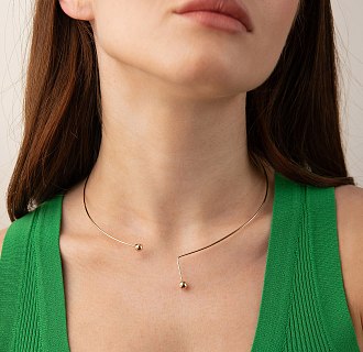 Колье - чокер "Ariana" (красное золото) с шариками кол02603 №2