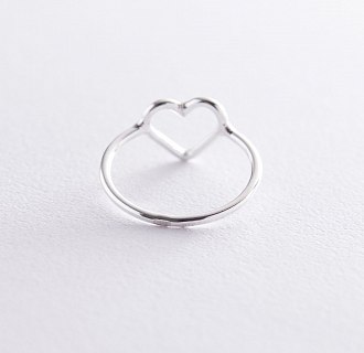 Кольцо "Сердечко" в серебре 112306 №3