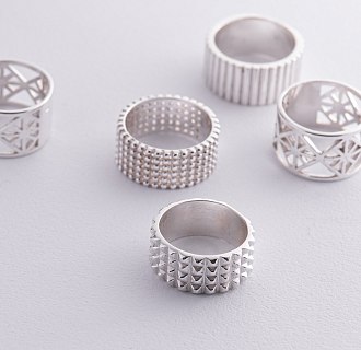 Серебряное кольцо "Рейчел" с шариками 112661 №17