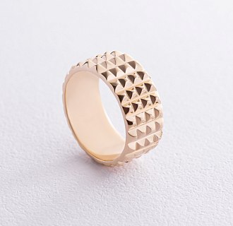 Широкое кольцо "Бьянка" в желтом золоте к07358 №2