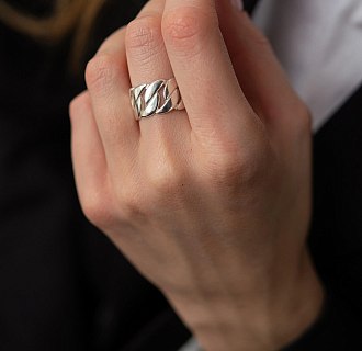Широкое серебряное кольцо "Элизабет" 112691