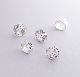 Серебряное кольцо "Рейчел" с шариками 112661 №4