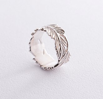 Серебряное кольцо "Перышко" 111714 №2