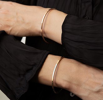 Жесткий браслет "Kylie" в красном золоте б05570 №2