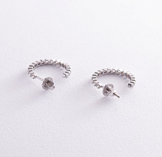 Сережки - пусети з фіанітами у сріблі 4911 №4