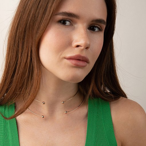 Колье - чокер "Demi" (красное золото) с шариками кол02602 4