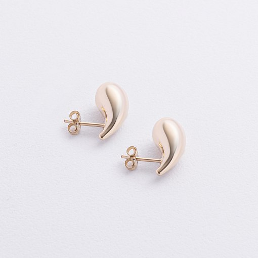 Серьги - пусеты "Megan" в желтом золоте с09268 4