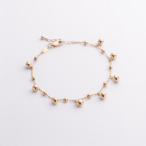 Браслет "Шарики" в желтом золоте б05761