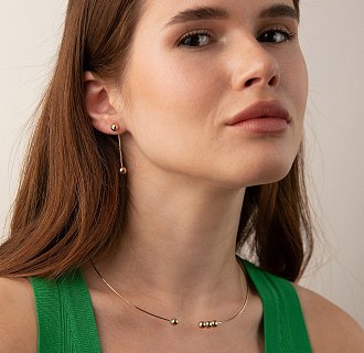 Колье - чокер "Emilia" (красное золото) с шариками кол02601 №2