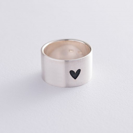 Серебряное кольцо с гравировкой "Сердце" 112143сер 15