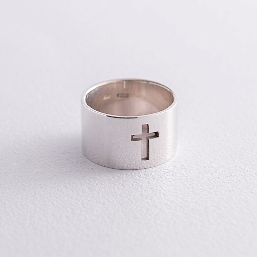 Серебряное кольцо "Крест" 112240 5