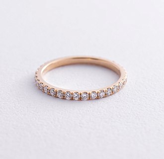 Кольцо в желтом золоте с дорожкой камней (бриллианты) кб0499ch №3