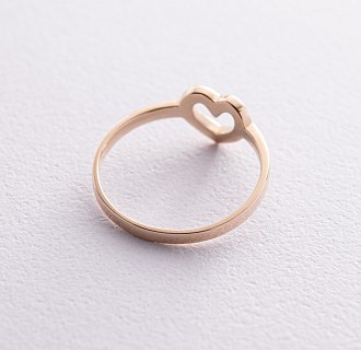 Кольцо "Сердечко" в желтом золоте к07411 №5