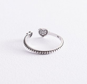 Серебряное кольцо "Сердечко" с фианитами 3886 №4