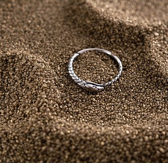 Серебряное кольцо "Змей Уроборос" 112553 №16