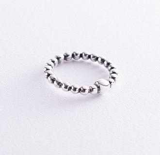 Серебряное кольцо "Шарики" с чернением 112533